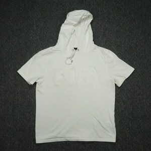 Hugo Boss Hoodie Men Medium White Short Sleeve Pullover Hooded